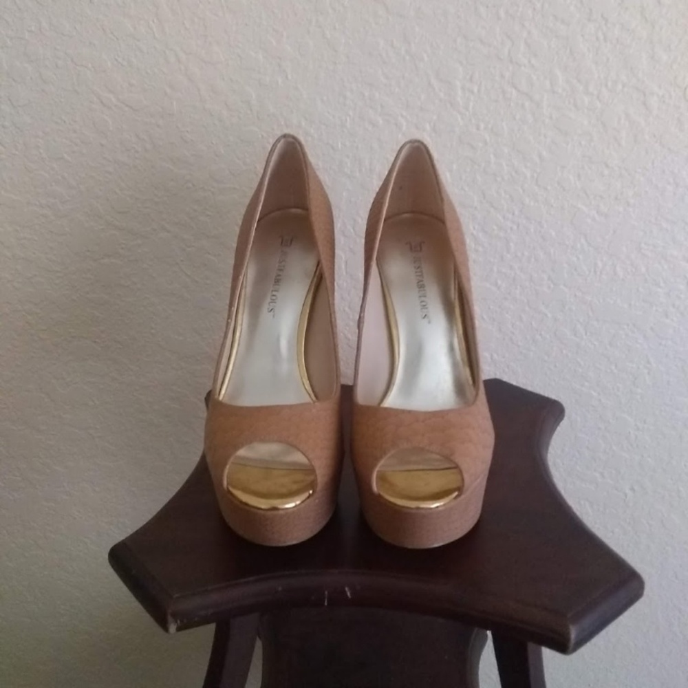 Just Fabulous heels tan/cream